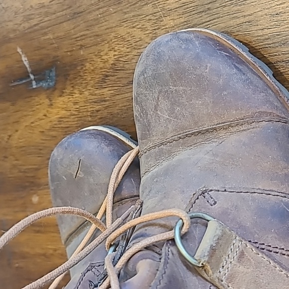 SOREL Joan Of Ark Tobacco Leather Mid Lace Up Boots Size 7 - Picture 3 of 9